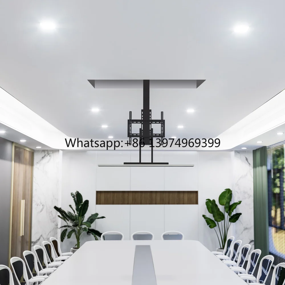 32-70 Inch Adjustable TV Bracket Electric Ceiling TV Mount/ Mount on Flat Roofs or Sloping Ceilings TV Mount