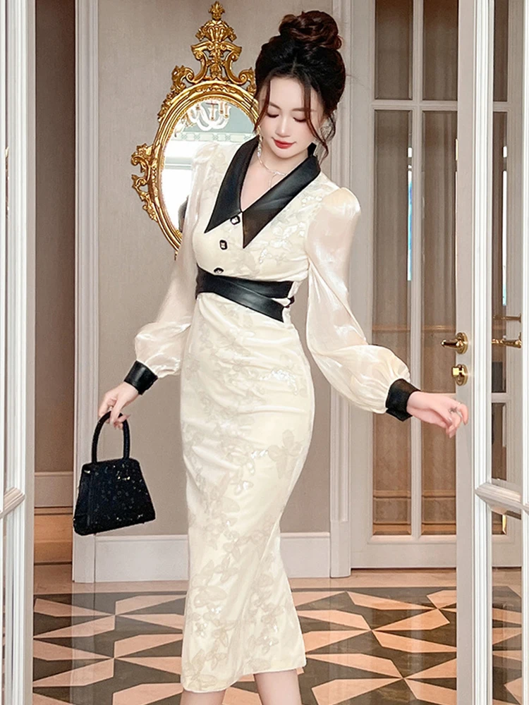 formal dress in french 7483 French Navy satin fitted evening dress 8 / French Navy main image 0