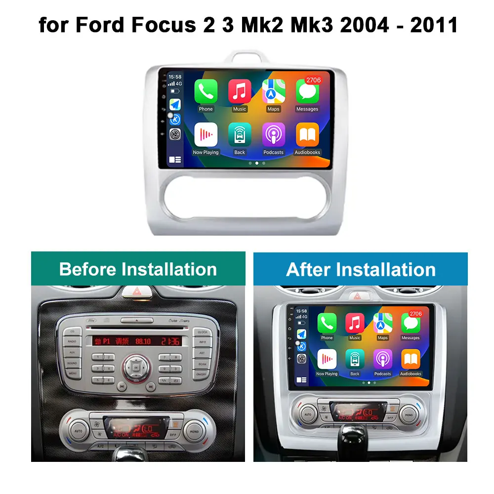 Android OS Car Radio Multimedia Video Player for Ford Focus 2 3 Mk2 Mk3 2004 - 2011 GPS Navigation WiFi BT DSP Stereo HD Screen
