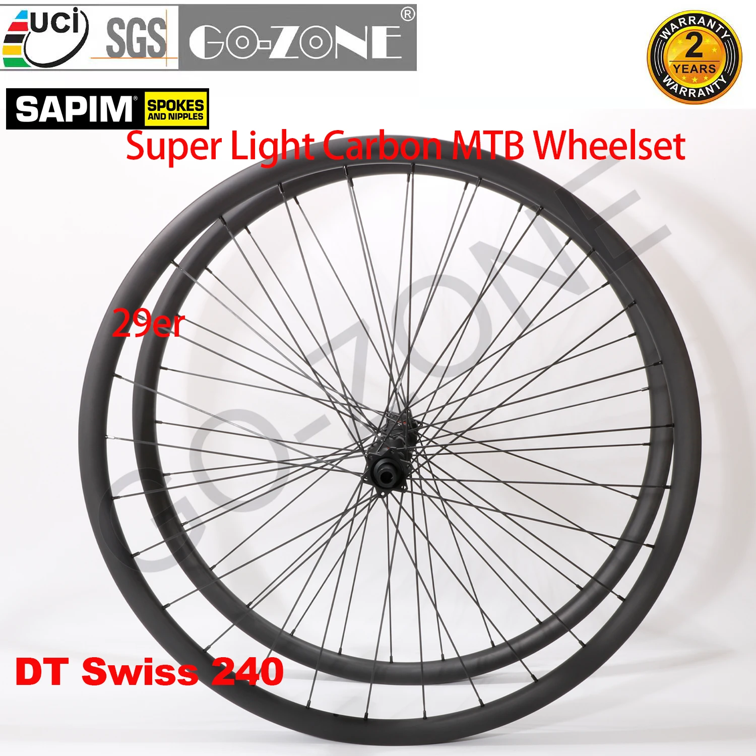 

Tubeless 29er Carbon MTB Wheels Super Light DT 240 Sapim 28/28H Thru Axle / Quick Release / Boost MTB Bike Wheelset 29