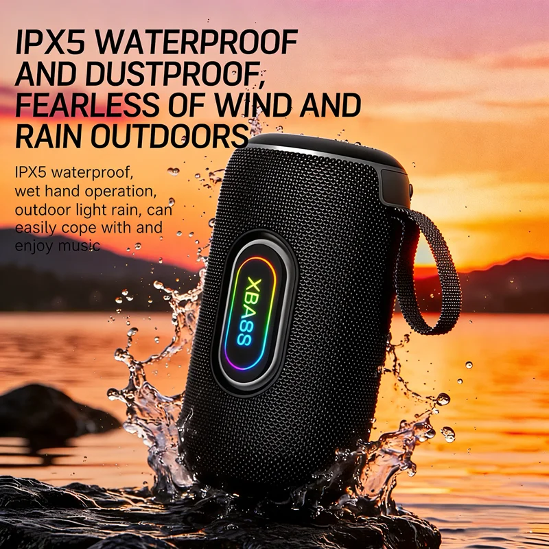 

Портативный беспроводной динамик S7 BT5.4, звуковая коробка с двойным звуковым сигналом и глубокими басами мощностью 20 Вт, время воспроизведения 30 часов, с RGB-подсветкой, USB-карта TF для занятий спортом на открытом воздухе