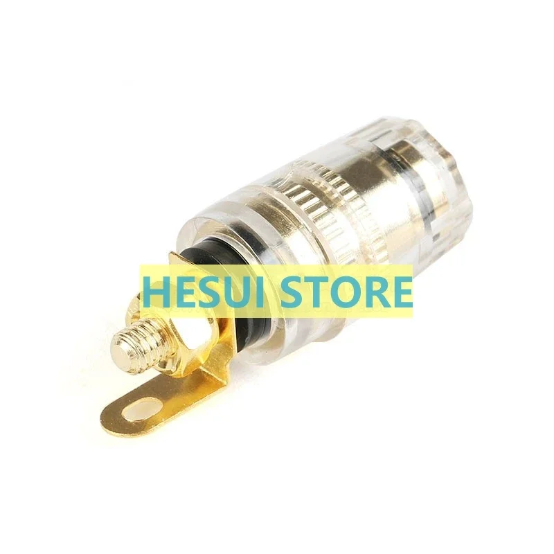 Pure copper gold-plated transparent crystal speaker power amplifier terminal 4/8MM banana socket speaker wire terminal