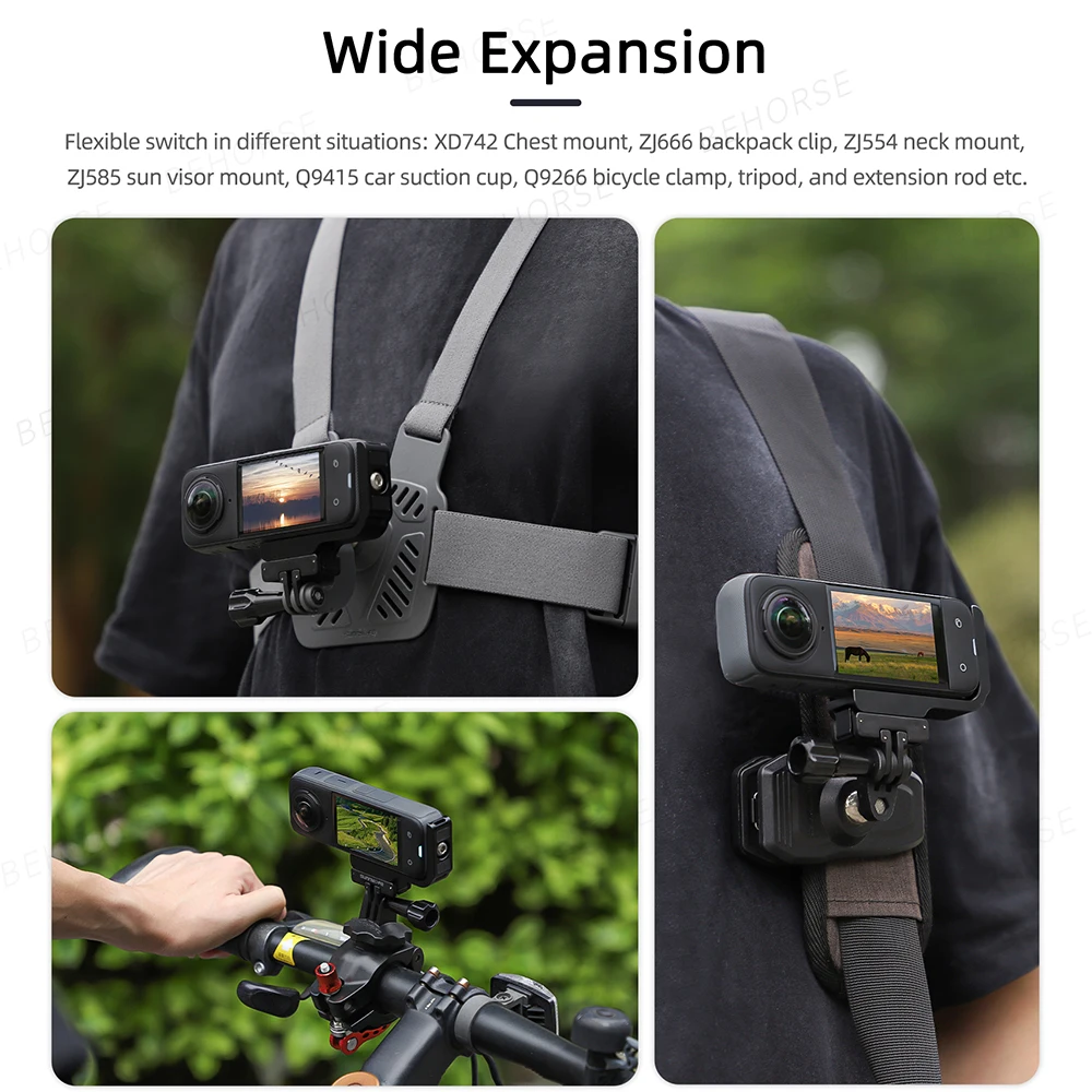 Uchwyt magnetyczny Sunnylife do adaptera magnetycznego Insta360 X5/X4 w kształcie litery L, poziome, pionowe akcesoria do montażu ze stopu aluminium