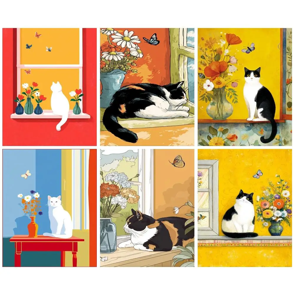 

GATYZTORY 40x50cm Painting by numbers Cat Digital Painting On Canvas Animals Frameless Drawing By Numbers Home Decor Unique Gift