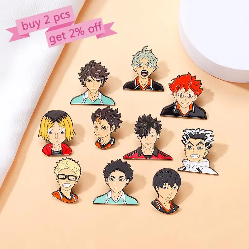 Sports Anime Volleyball Passion Youth Custom Brooches Lapel Badges Cartoon Jewelry Gift for Kids Friends Haikyuu!! Enamel Pins