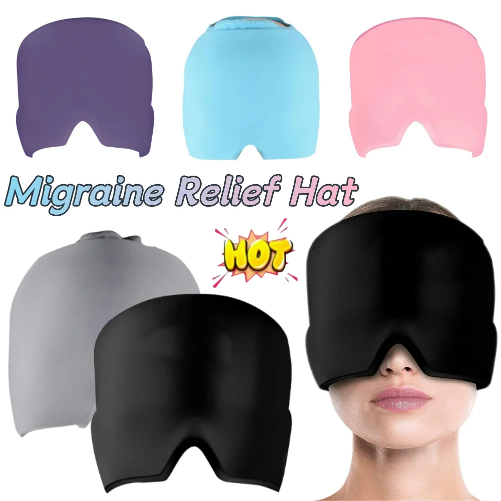 

Migraine Relief Hat Reusable Gel Cold Headache Ice Cap Flexible Comfortable Cooling Head Wrap Hat for Sinus Headache Puffy Eyes