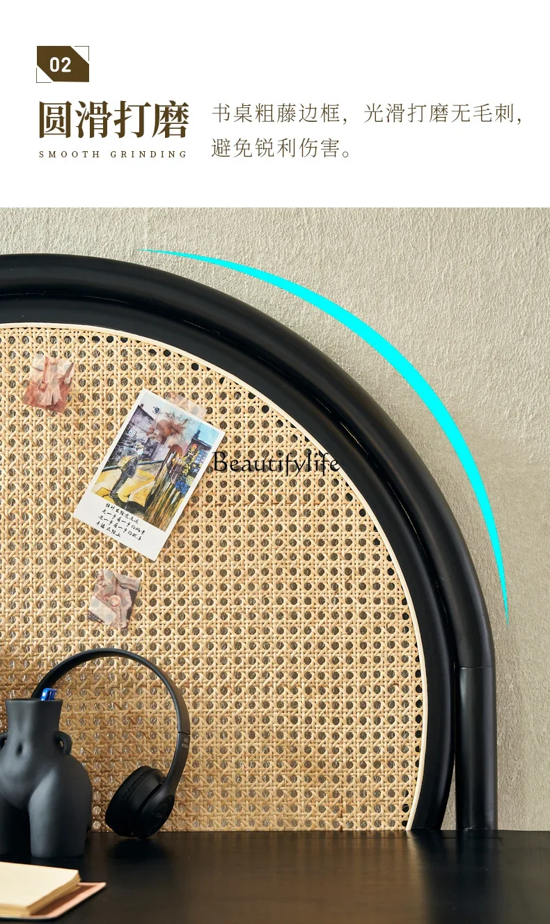 yj5 * طاولة كتابة خزانة الروطان B & B أثاث الروطان مكتب الروطان الشمال بسيط