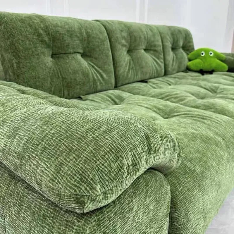 Marshmallow high backrest adjustable sitting deep cloud chenille wide cloud cloth sofa green