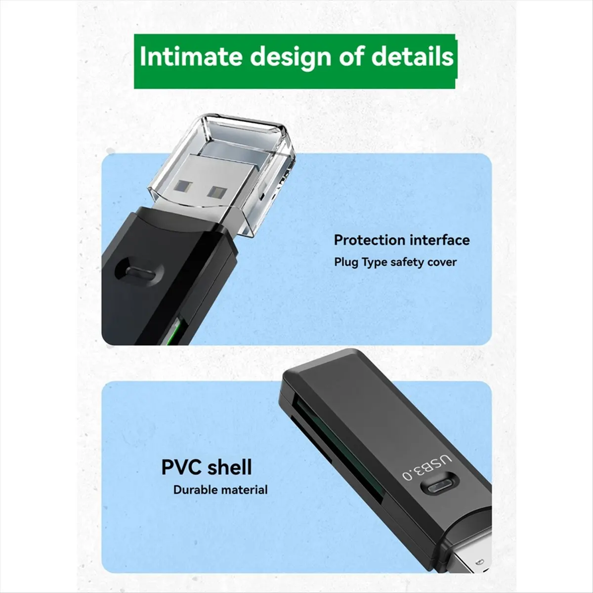 

Стабильный-считыватель карт USB 3.0 2 в 1, устройство чтения карт TF/SD, высокоскоростная передача данных, устройство чтения смарт-карт для ПК, ноутбука, черный