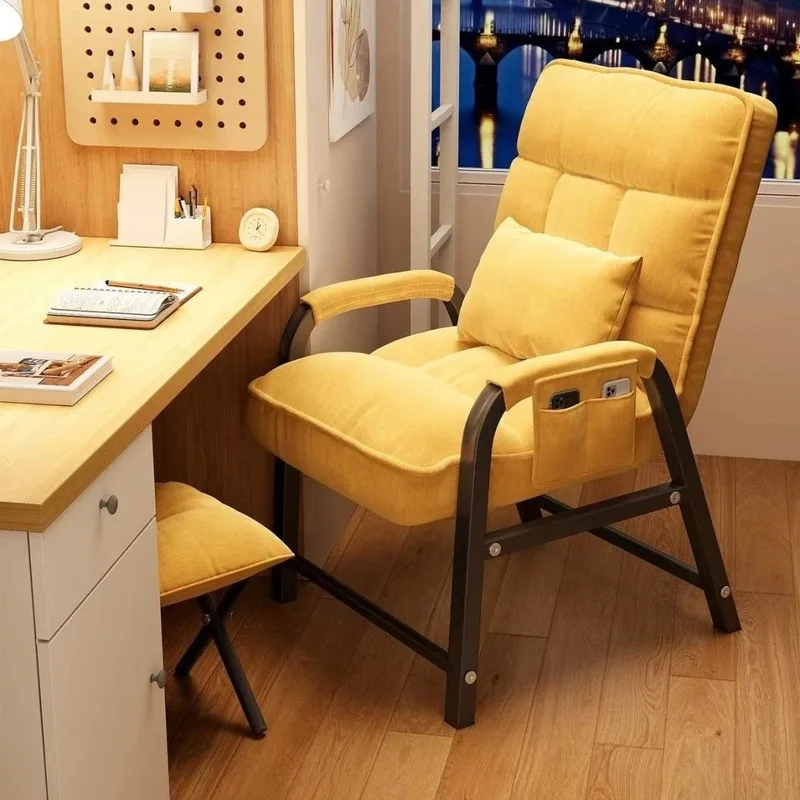 Comfort Fabric Gaming Office Chair, Reclining Backrest Napping, Long Sitting Student Dormitory