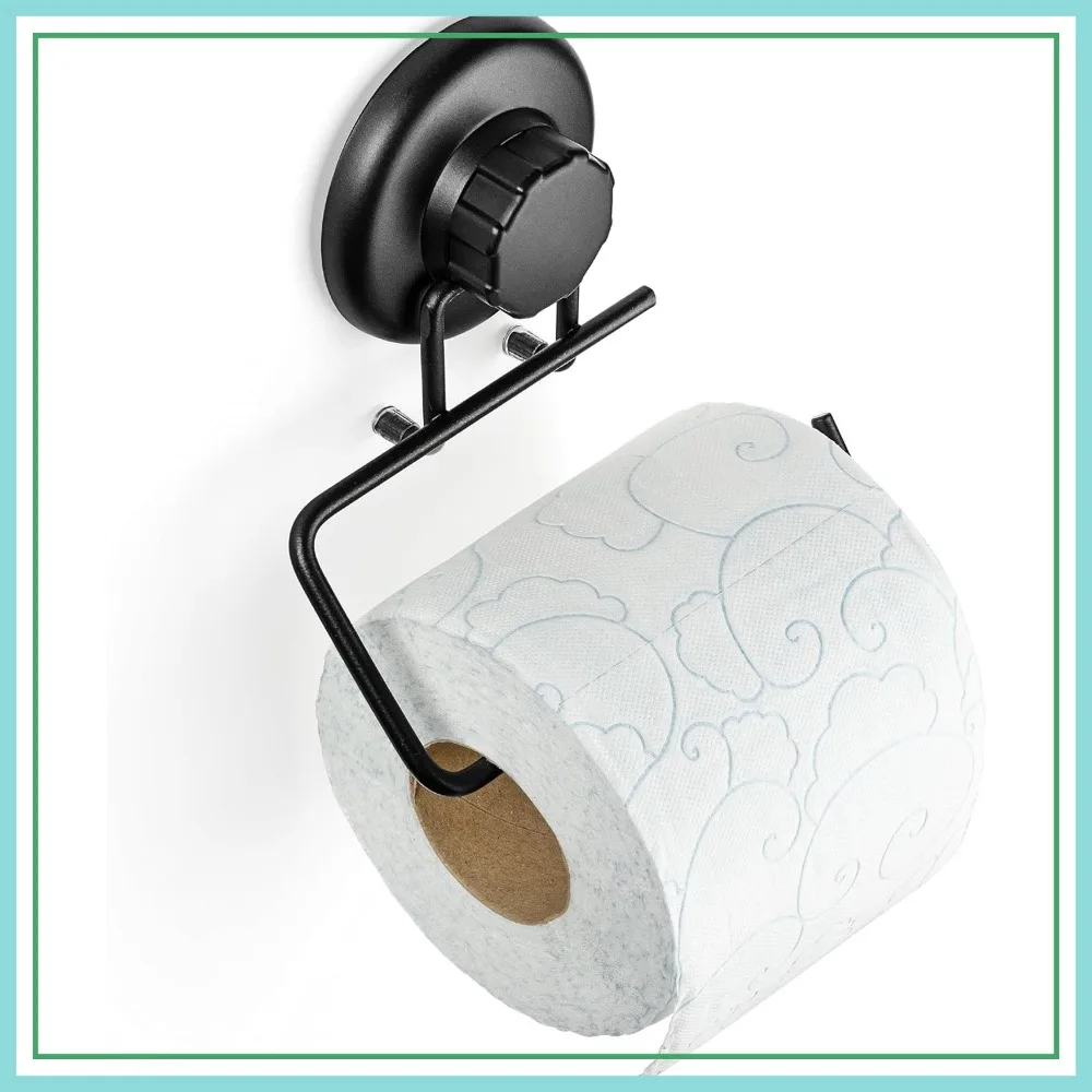 

Powerful Vacuum Suction Cup Toilet Paper Holder – Wall Mount No Drilling Bathroom Stainless Steel Tissue Roll Dispenser – Adhesive 3M Stick Disc Included