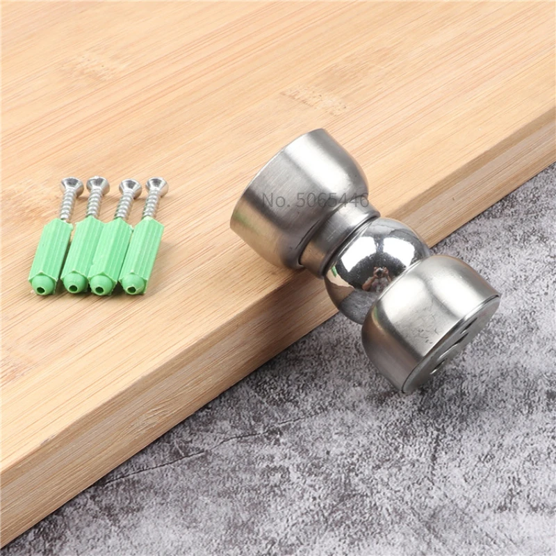 Magnetic Door Stops Mini Stainless Steel Ultra-short Door Stopper Hidden Holders Floor Hardware Fitting With Screws 5.6cm