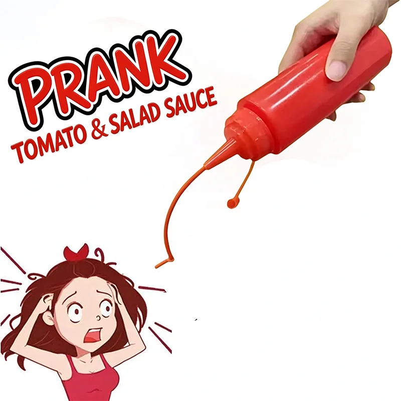 Funny Prank Ketchup Bottles Practical Jokes Tomato Sauce Prank Adult  Cool Toys Frightening Items Fake Ketchup Surprise Gift