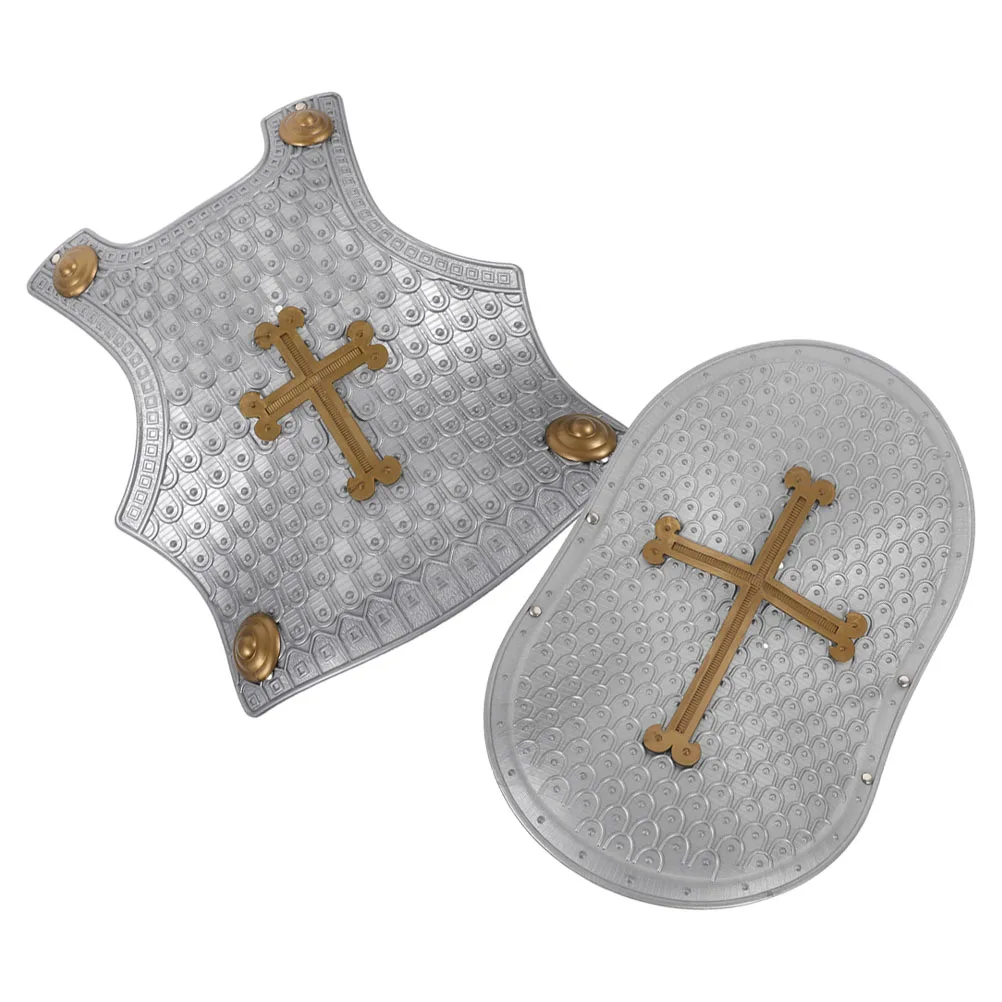 

1 set Retro Roman Armor Set Durable Plastic Toy Shield Kids Boys Realistic Design Easy Grasp Home Play Cosplay Props