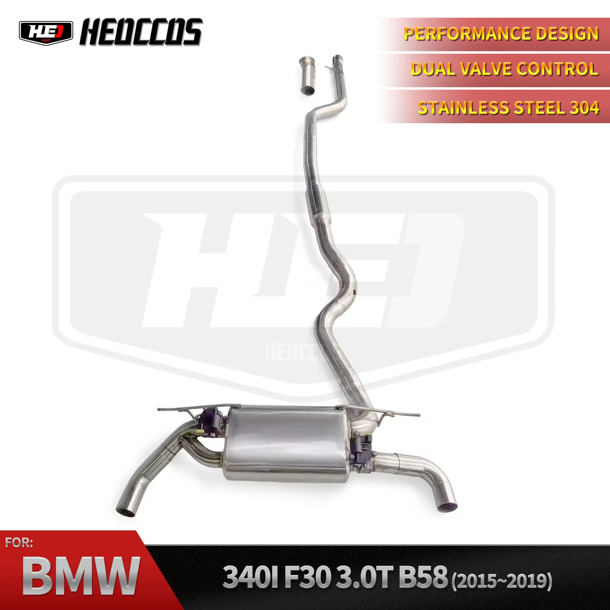 

HEO Valved Sport Exhaust System 2014-2021 Muffler Exhaust Pipe Valvetronic Car Catback for Bmw F30 340i B58 3.0t Carton Box