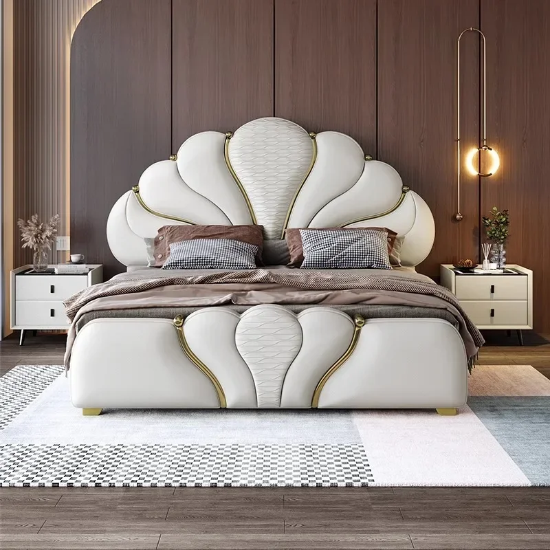 

Aesthetics Create Bed European Fashionable Wedding High Quality Bed Apartment Master Bedroom Cama De Casal Bedroom Furniture