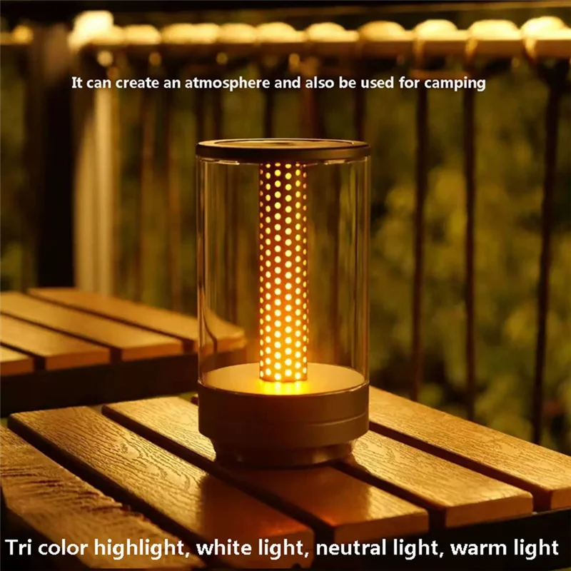 

AT43-New Candlelight Atmosphere Lamp Candlelight Atmosphere Desk Lamp Romantic Dining Table Candlelight Grey