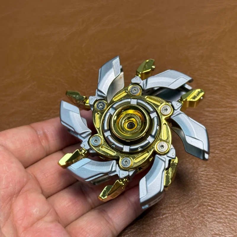 Spinner Mecha Antiestrés para Adultos, Juguete de Escritorio de Metal para Aliviar la Ansiedad, Giroscopio de Metal para Dedos, Material de Aleación de Metal