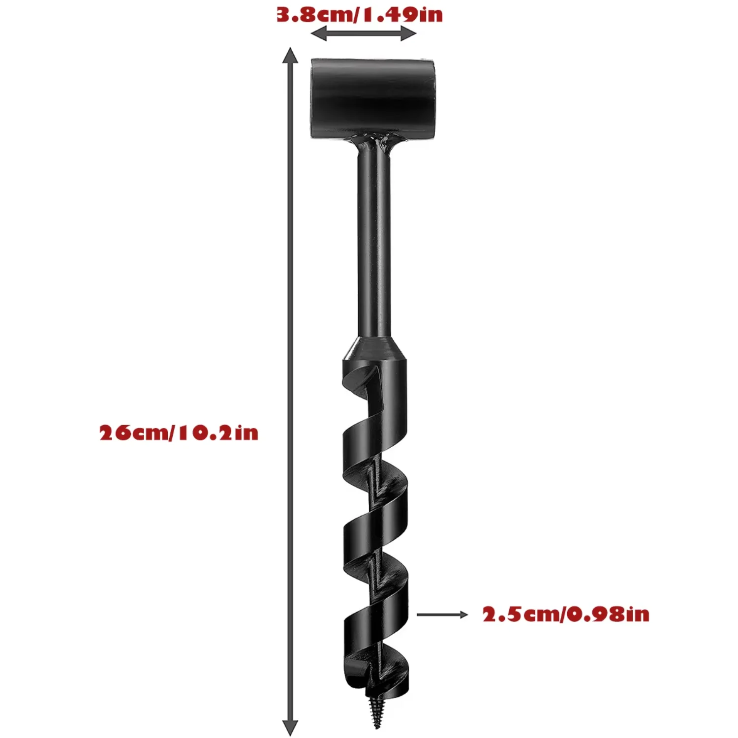 25mmbushcraft mão perfurador de madeira manual broca portátil aço carbono manual broca sobrevivência acampamento ao ar livre caminhadas selva