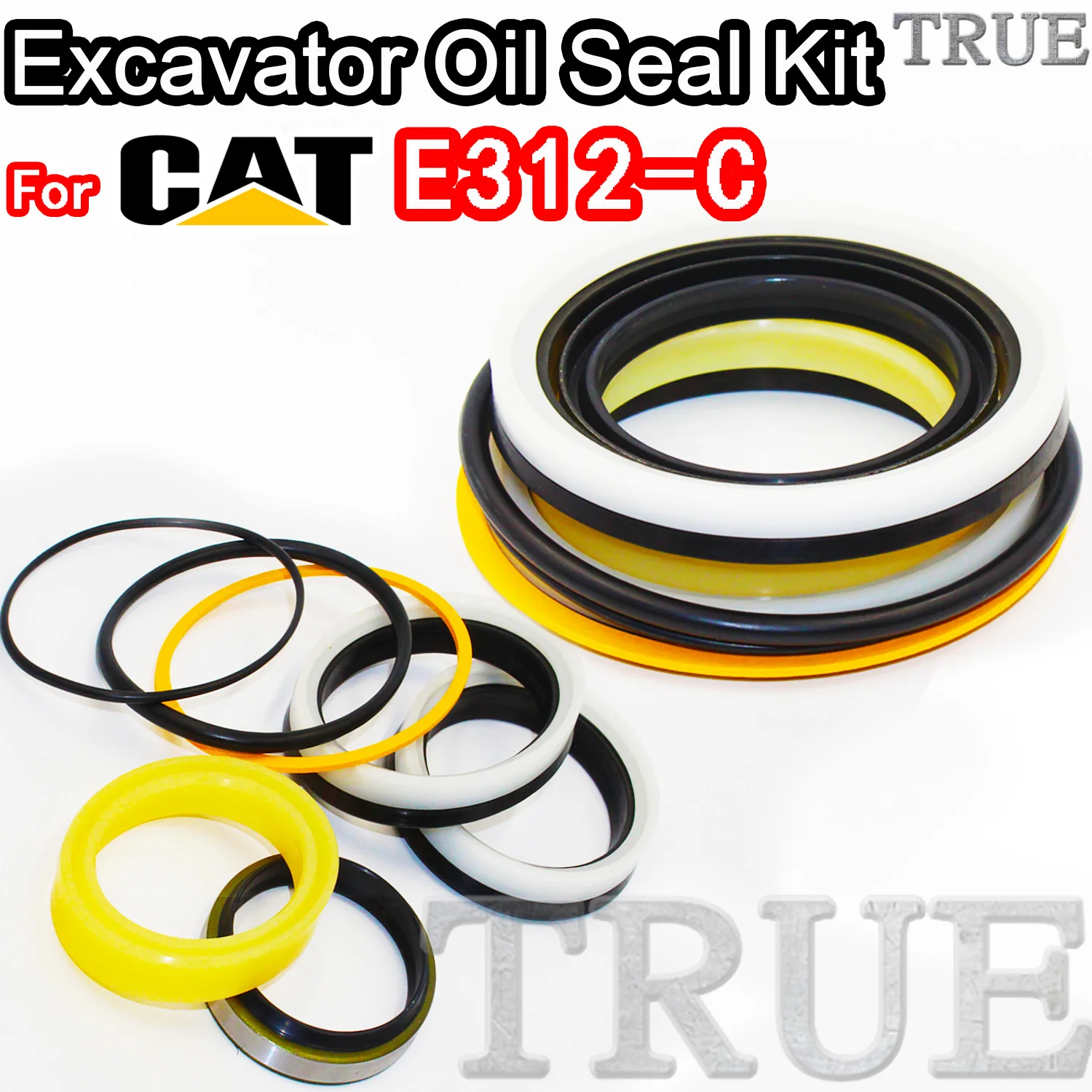 For E312-C Caterpillar Oil Seal Excavator Repair Kit E312 C Rebuild Parts MOTOR Piston Rod Shaft Replacement Dust Bushing FKM