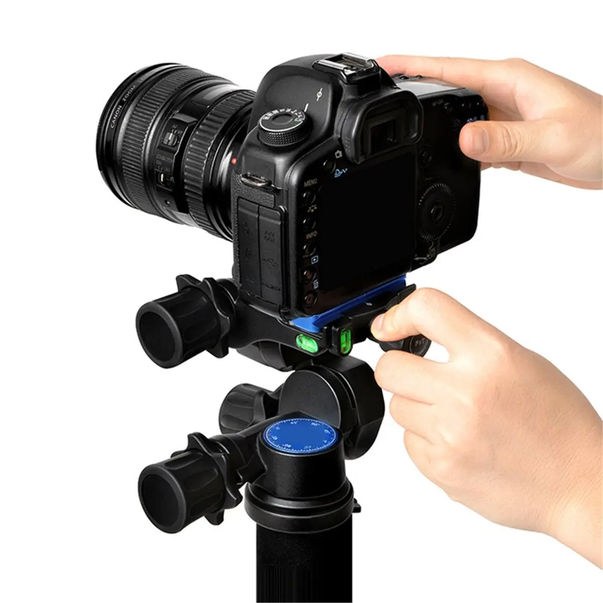 OKgood GD3WH CN 3-Way Geared Head Magnesium Alloy Panoramic Tripod Head for DSLR Camera Precise Three-Dimensional PTZ