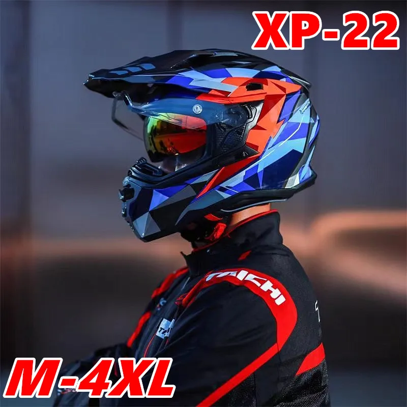 

Original GSB Rally Helmet Off Road Helmet Dual Lens XP-22 Motorcycle Full Helmet All Seasons Universal ECE Certified
