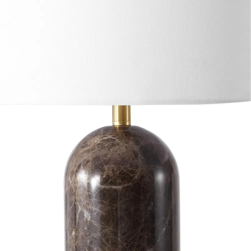 Dimmable 27-inch LED Table Lamp with Brown/White Marble Base for Bedroom, Living Room, Office, and Nightstand view 3