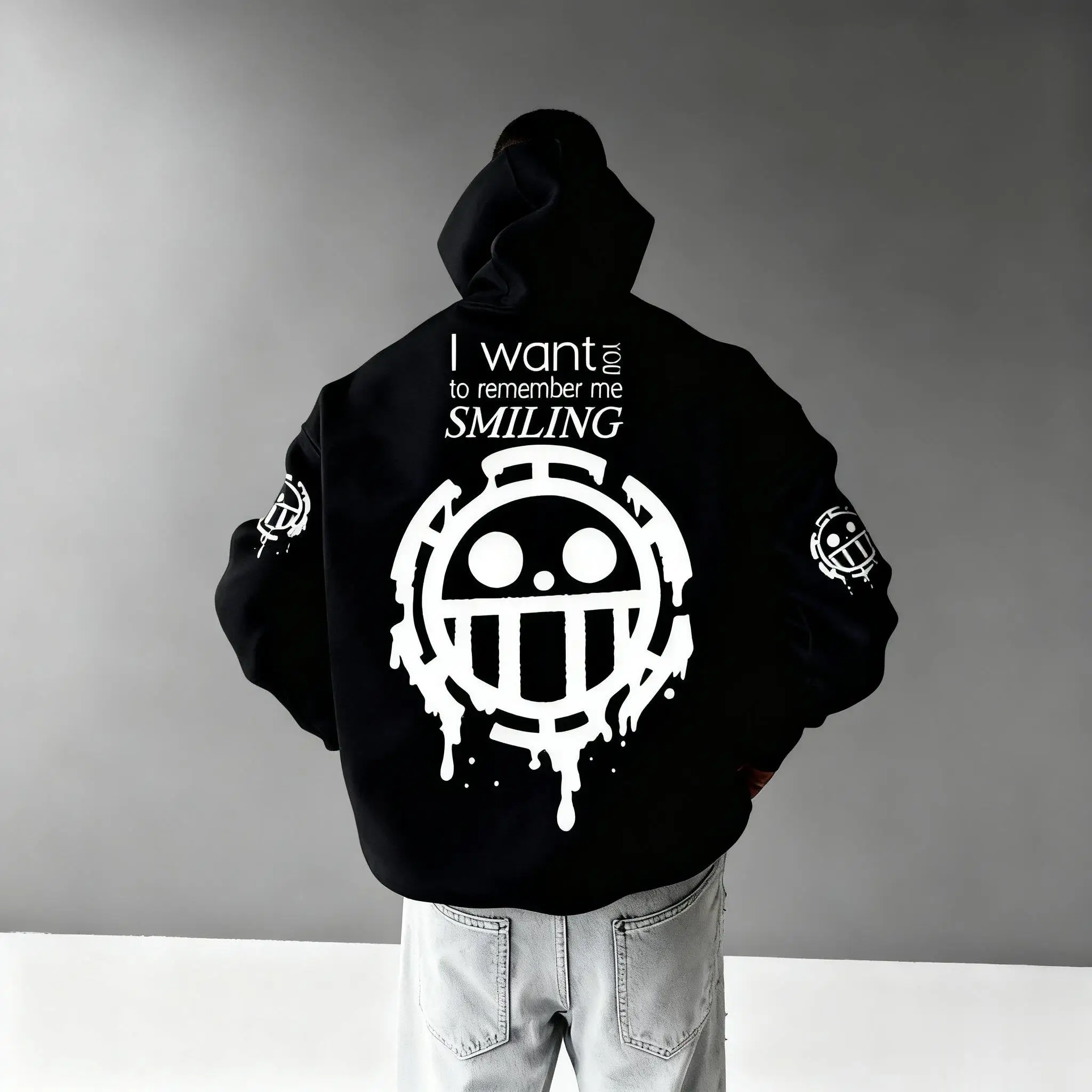 Heren hoodie uit één stuk anime print streetwear casual sweatshirt oversized casual streetwear Y2k herfstmode unisex