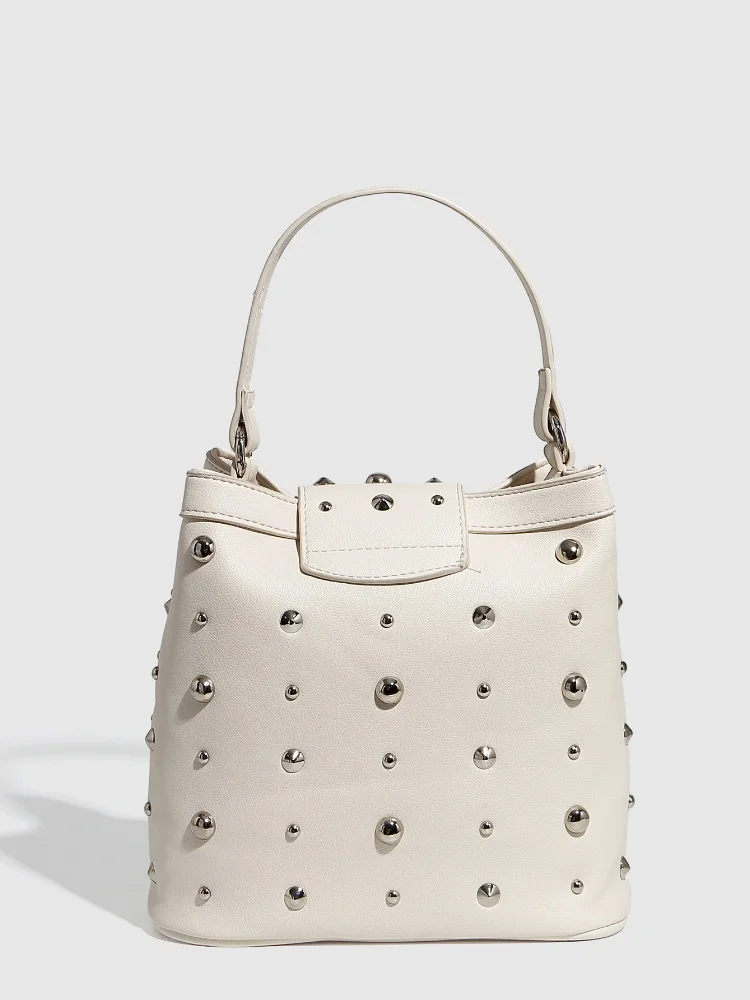 المرأة برشام دلو حقيبة فاسق نمط بولي Leather الجلود 2025 جديد نسيج معدني موضة تحت الإبط حقائب سلسلة حقائب كتف حقائب اليد متعددة الاستخدامات #2