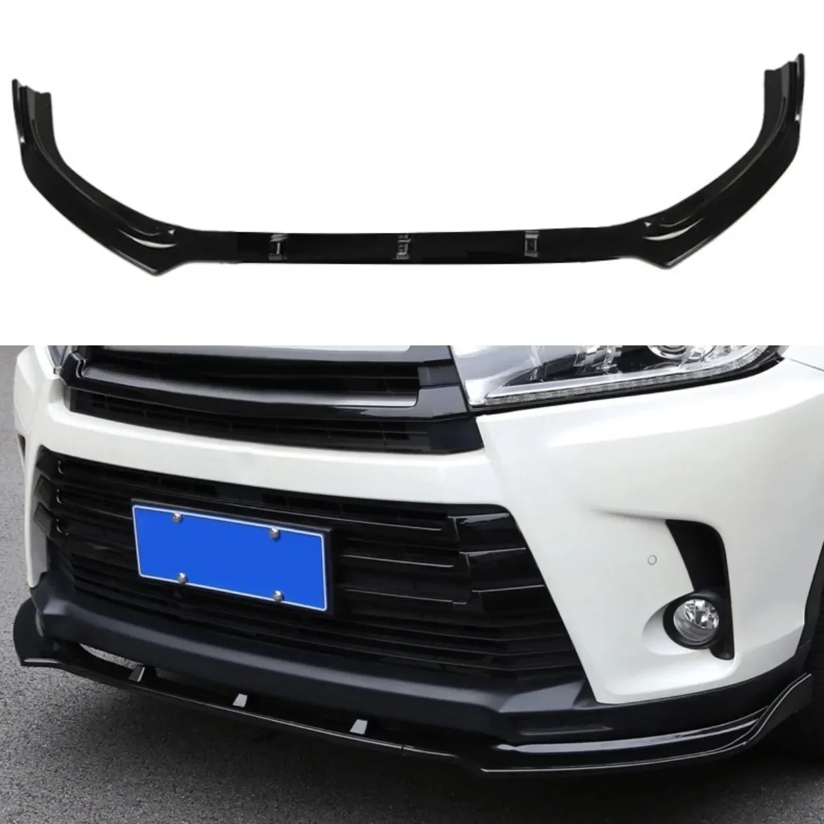 For Toyota Highlander 2018-2021 Body Kit Front Bumper Guard Diffuser Front Bumper Cover Splitter Lip Car Accessories