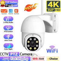 8MP 4K WiFi Camera HD Color Night Vision Wireless IP Camera Outdoor Ai Auto Tracking Surveillance CCTV Security Monitor Tuya App