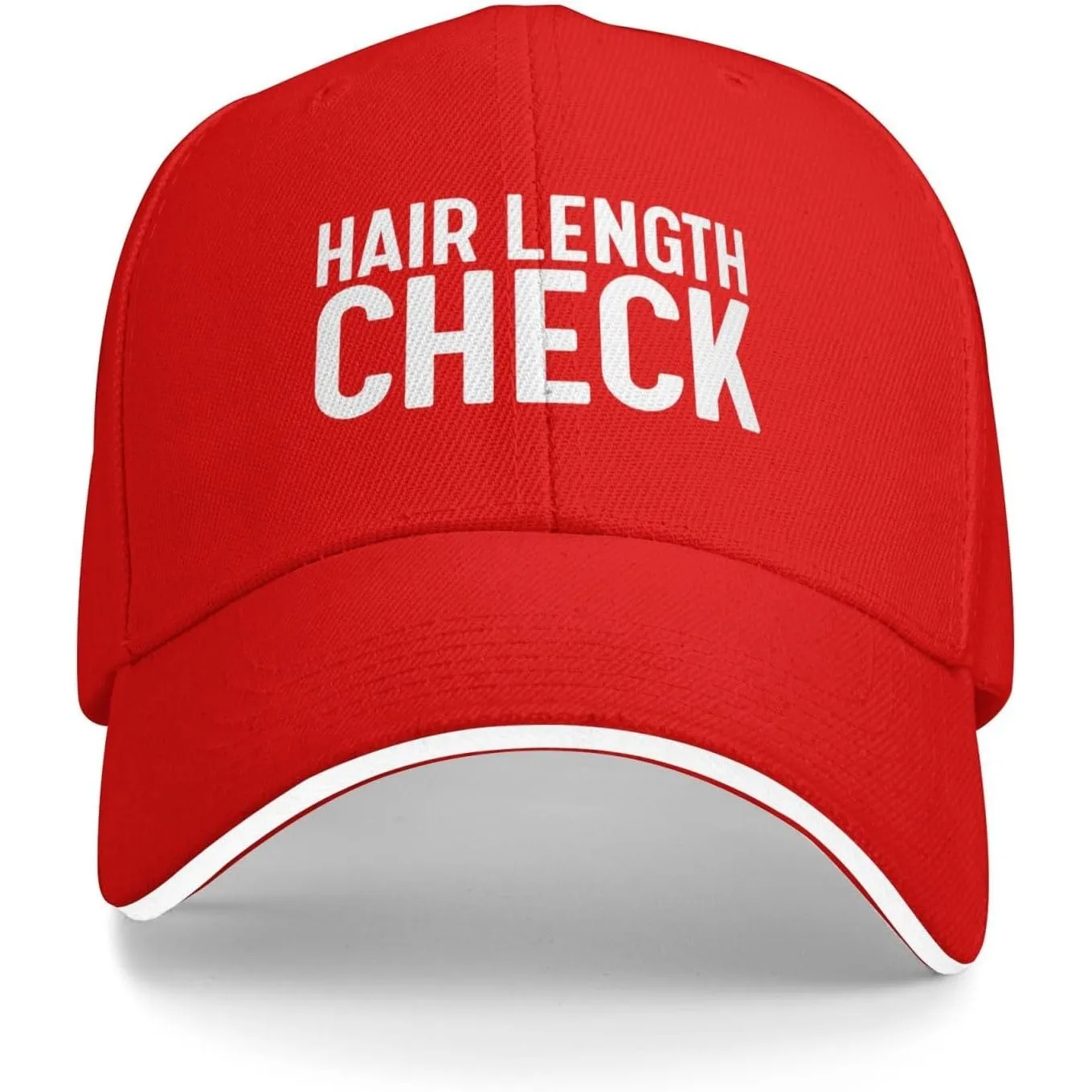 Hair Length Check Funny Baseball Cap Polyester Casual Adjustable Hat for Men and Women