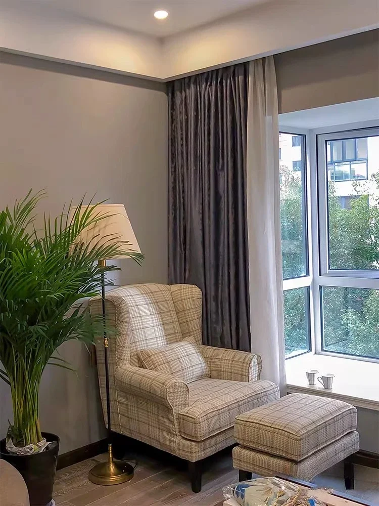 Bedroom leisure, living room sofa, household American light luxury tiger chair and stool balcony single recliner
