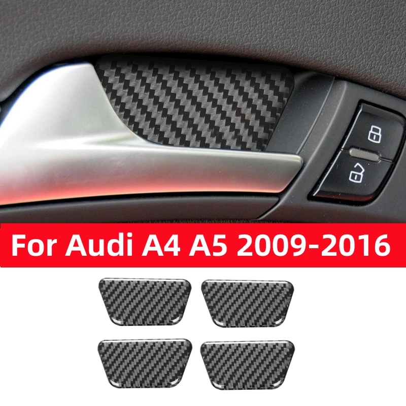 

For Audi A4L A4 B8 2009-2016 Q5 2009-2017 A5 2008-2017 Accessories Carbon Fiber Auto Inner Door Bowl Decor Cover Trim Stickers