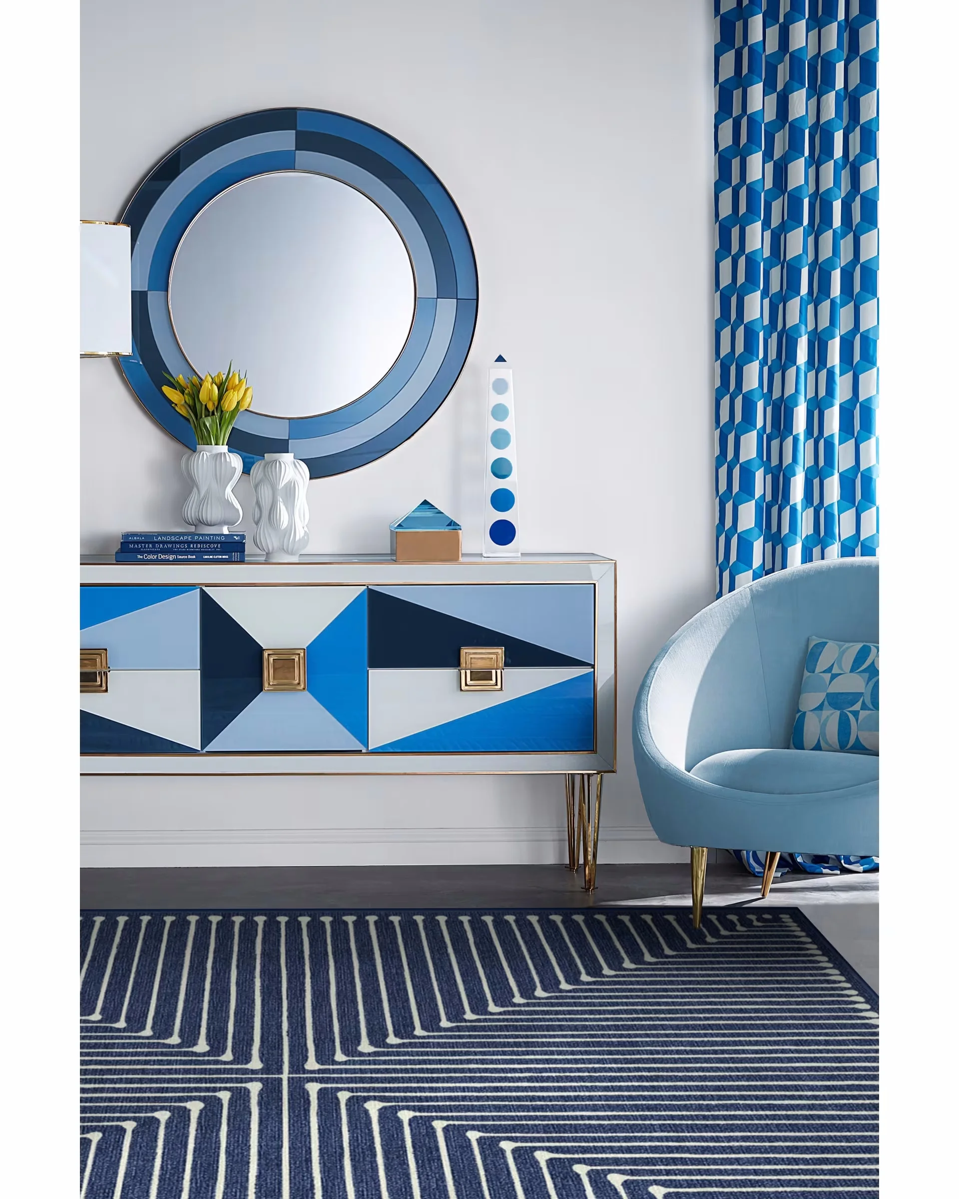 Jonathan Adler Inkdrop Slate Blue Living Room Sofa Large Area Rug Modern Interior Home Fashion Simple Decorative Carpet Home rug