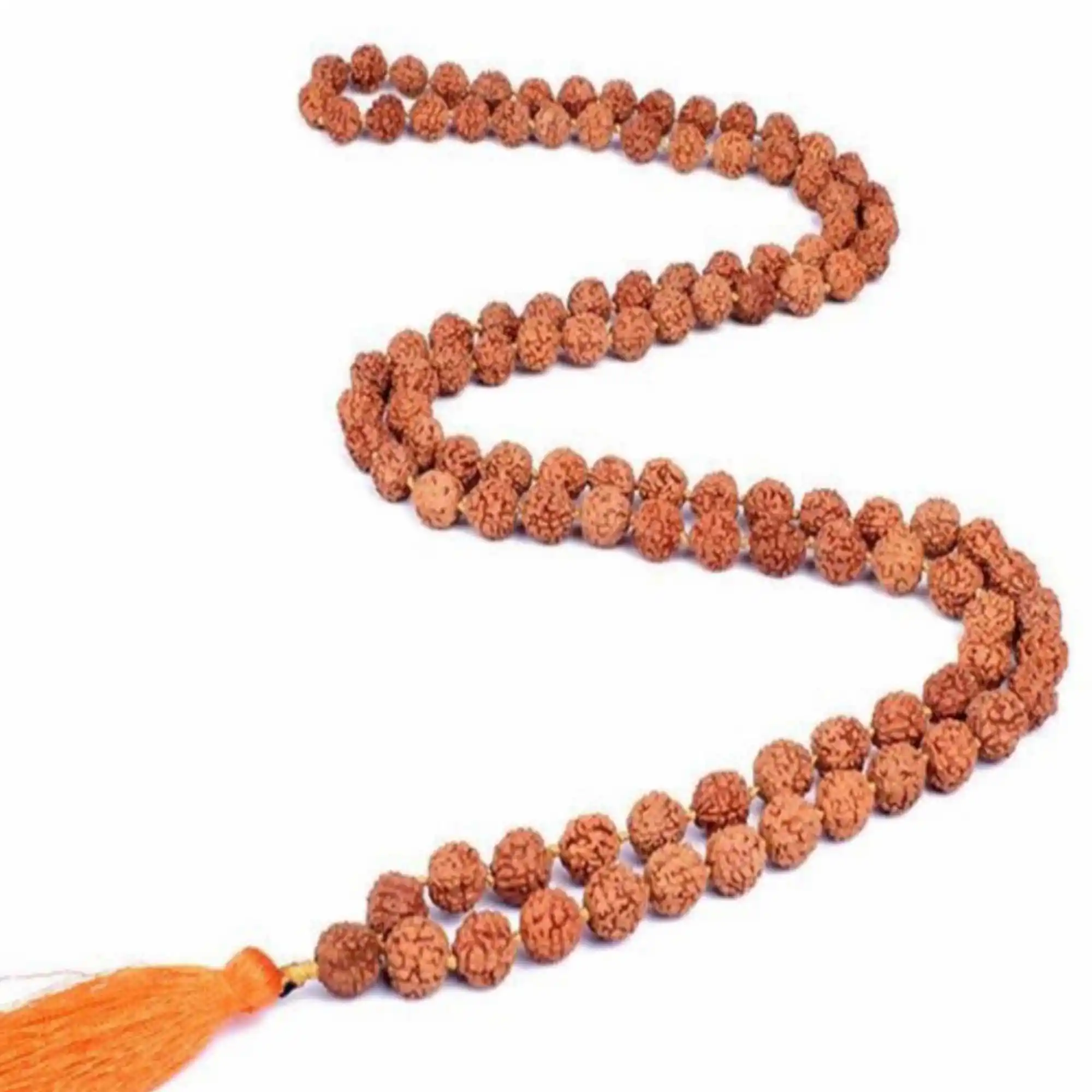 8mm Natural knot Rudraksha gemstone beads necklace Couples Trendy Yoga Mala Lariat Spiritual Seekers Tranquility Religious