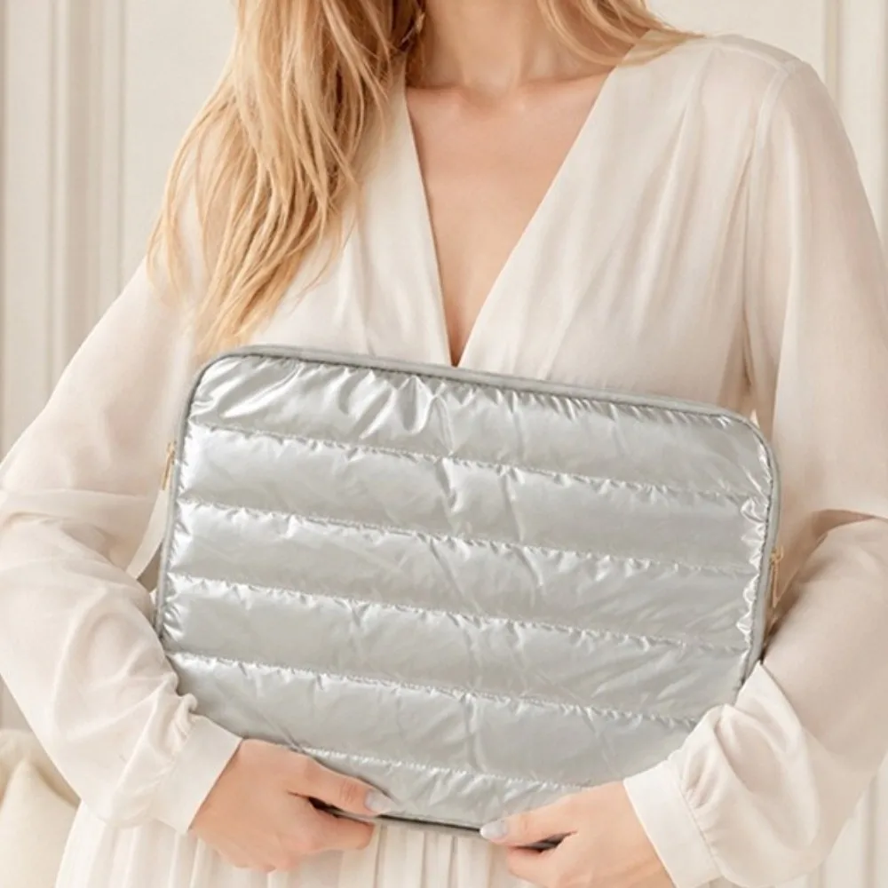 Nylon Quilted Computer Bag Water Resistant Quilted Padding Padded Laptop Sleeve Shock Absorbing Laptop Sleeve Bag Laptop Storage