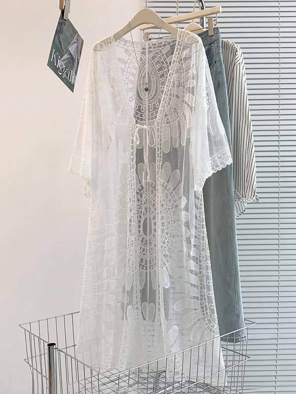 Authentic Bohemian Long Dress Summer New Style Sunscreen Outer Shawl Holiday Vibes Women's Loose Fit City Commute Dress