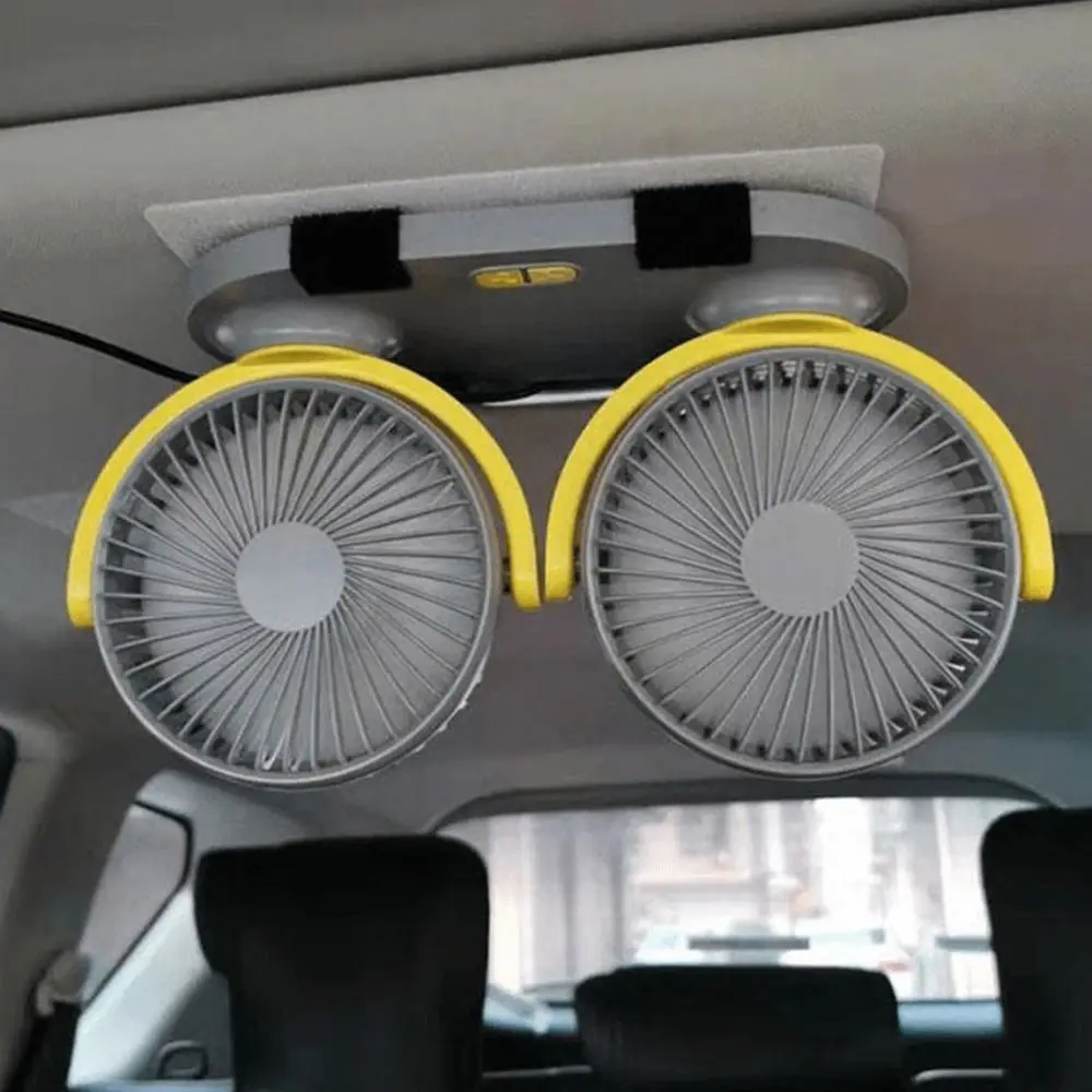 

Portable ABS Car Fan USB 3 Speed Control Rotatable Double-head Fan 12V 24V Cooling Air Circulator