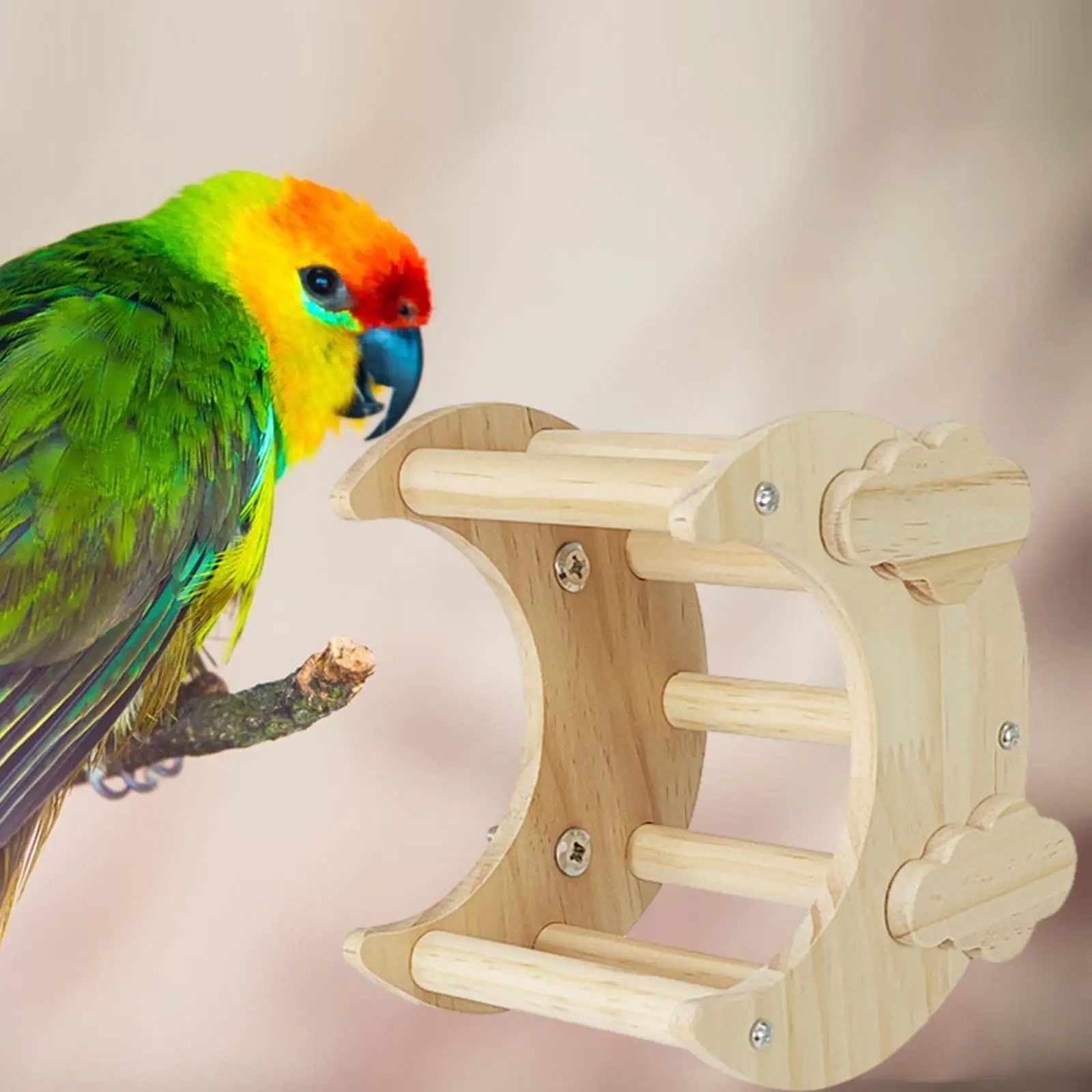 Parrot Perches Wooden Stand Corner Shelf Climbing Hideout Pet Bird Toy for Chinchilla Parakeets Budgies Hamster Cockatiels