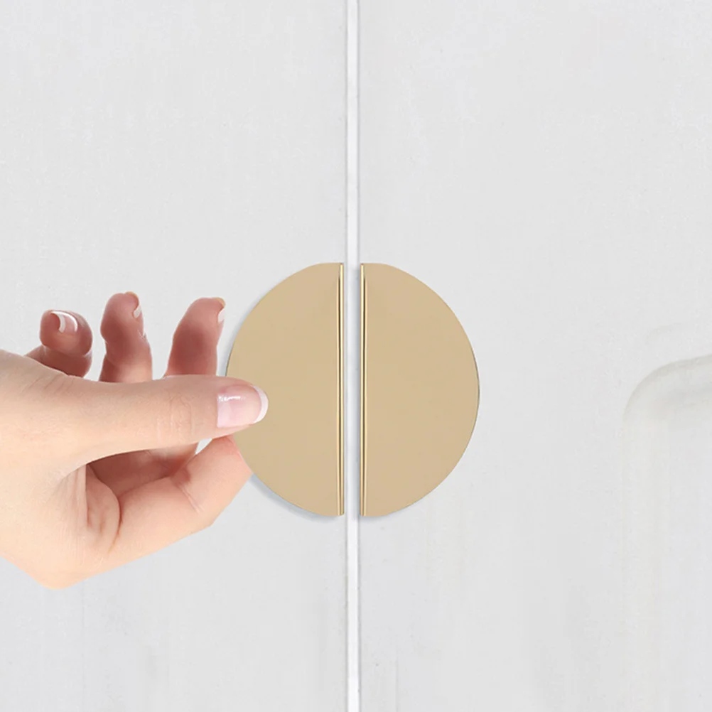 

6pcs Semicircle Cabinet Metal Drawer Pulls Durable Furniture Accessory Pull Handle For Kitchen Closet Cupboard Wardrobe Door