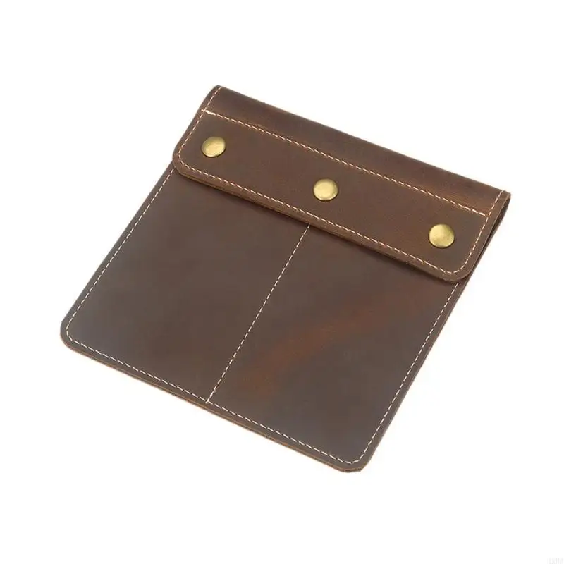 

HXBA Compact Brown Leather Watch Closure Watch Storage Bag for Travel