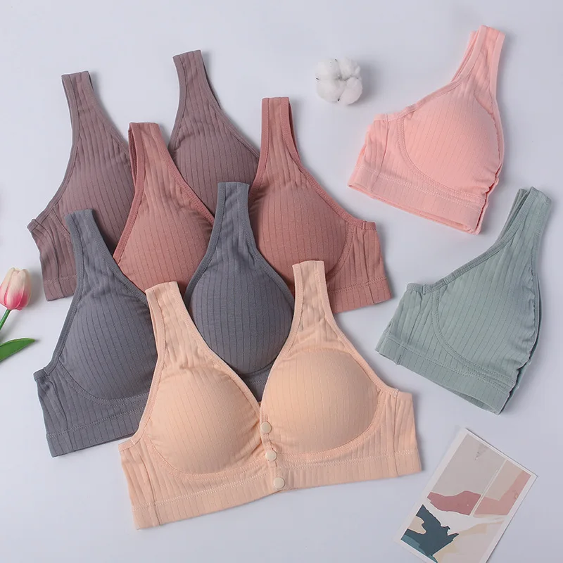 Breastfeeding Bra With Underwire-free Front Closure Maternity Nursing Top For Pregnancy And Postpartum Pure Cotton