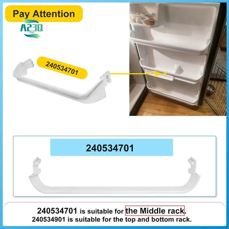 

A23Q-240534701 And 240534901 Refrigerator Door Shelf Rack Bar For Frigidaire Kenmore Replaces AP3214631, PS734936, AP3214630