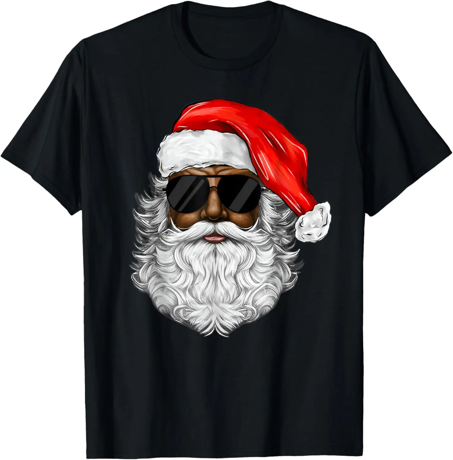 

Санта-Клаус Черный Человек Рождество Рождество Семейная Пижама Праздничная Футболка