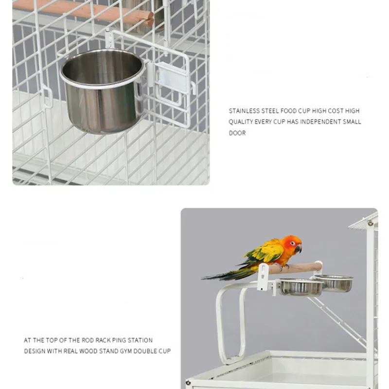 High-end Large Parrot Bird Cages Oversized Space Villa Luxury Flock Bird Cage Iron Parrot Cage