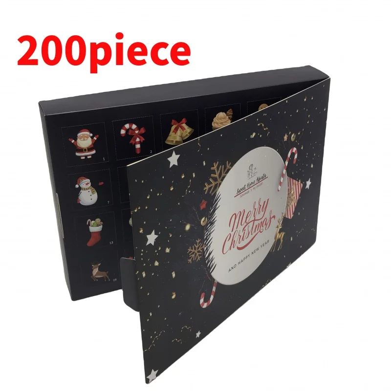 20 0piece.Custom.paper gifts box Advent Calendar Box packaging cookie chocolate