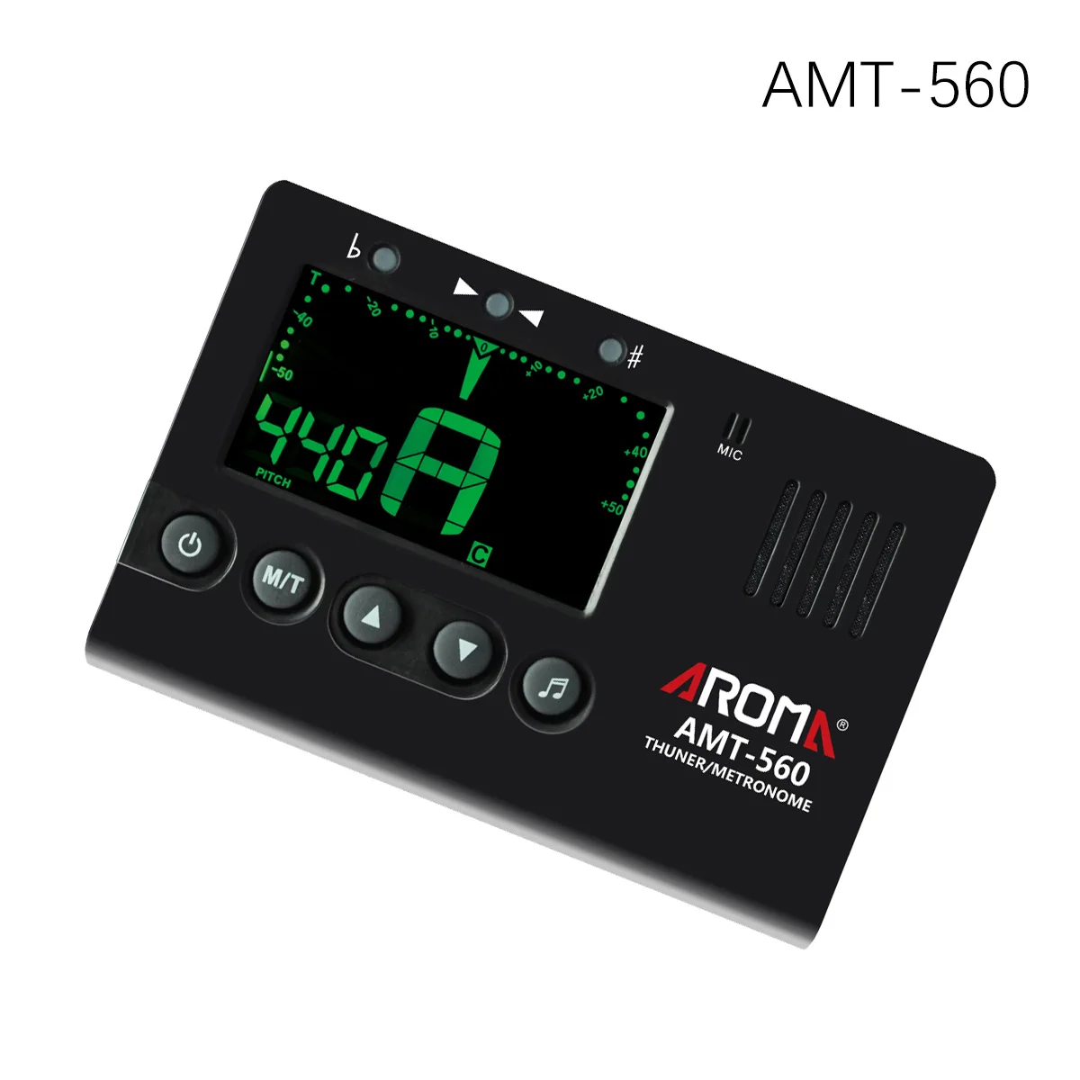 AROMA AMT-560 Instrument Practice Tuner with Metronome Built-in Mic And 6.35mm Pickup Cable for Guitar Bass Violin Ukulele