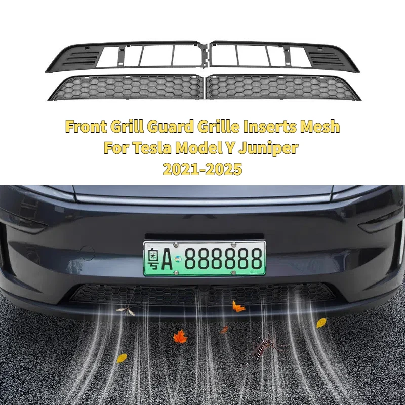 

Front Grill Guard Grille Inserts Mesh for Tesla Model Y Juniper 2021-2025 Air Inlet Vent Cover Bumper Grid Filter Accessories