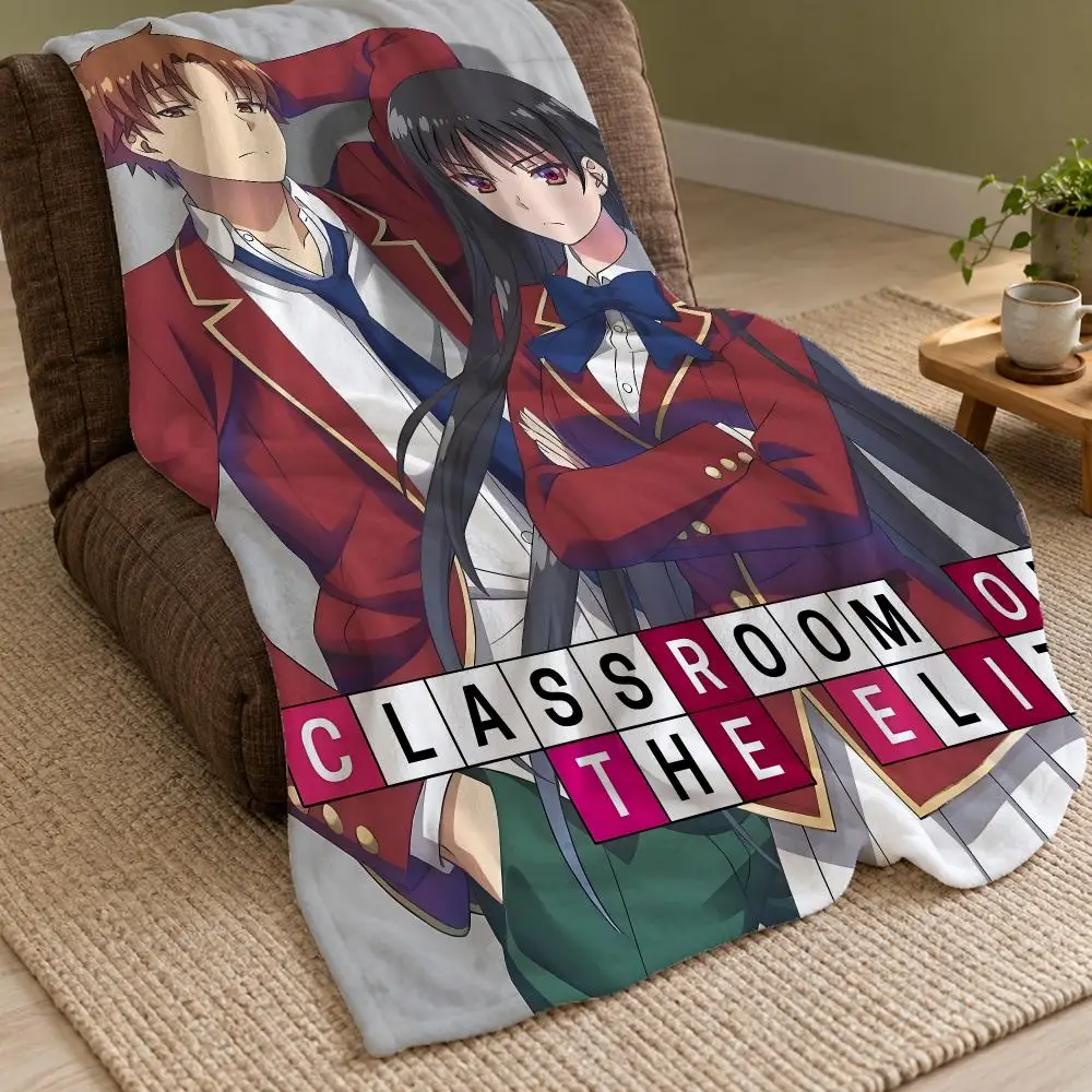 Classroom Of The Elite Anime Throw Double Sided Flannel Throw Blanket Soft Warm Washable Home Decor